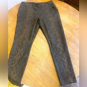 PHILOSOPHY L Brown Snakeskin Print Faux Leather Pull On Skinny Pants